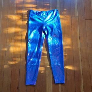 Heroine Sport Metallic Blue Leggings Large